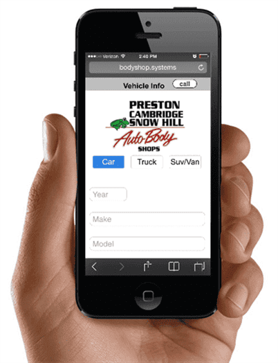 Preston autobody request estimate app