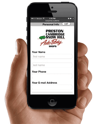 Preston autobody request estimate app