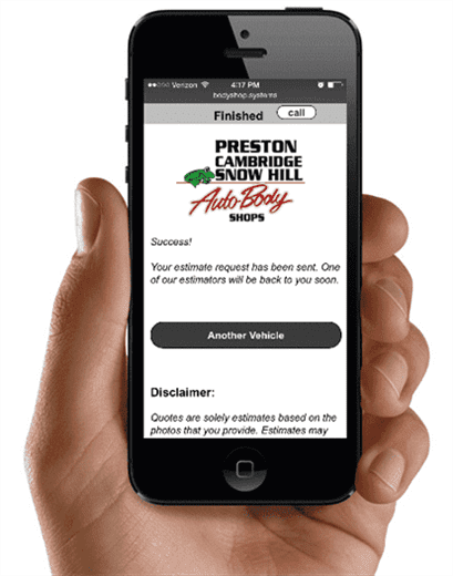 Preston autobody request estimate app