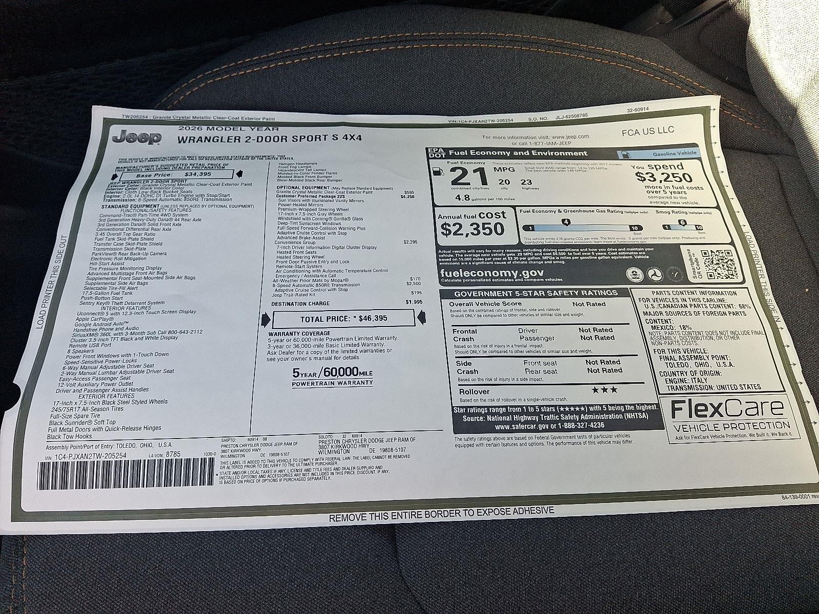 2026 Jeep Wrangler Sport S