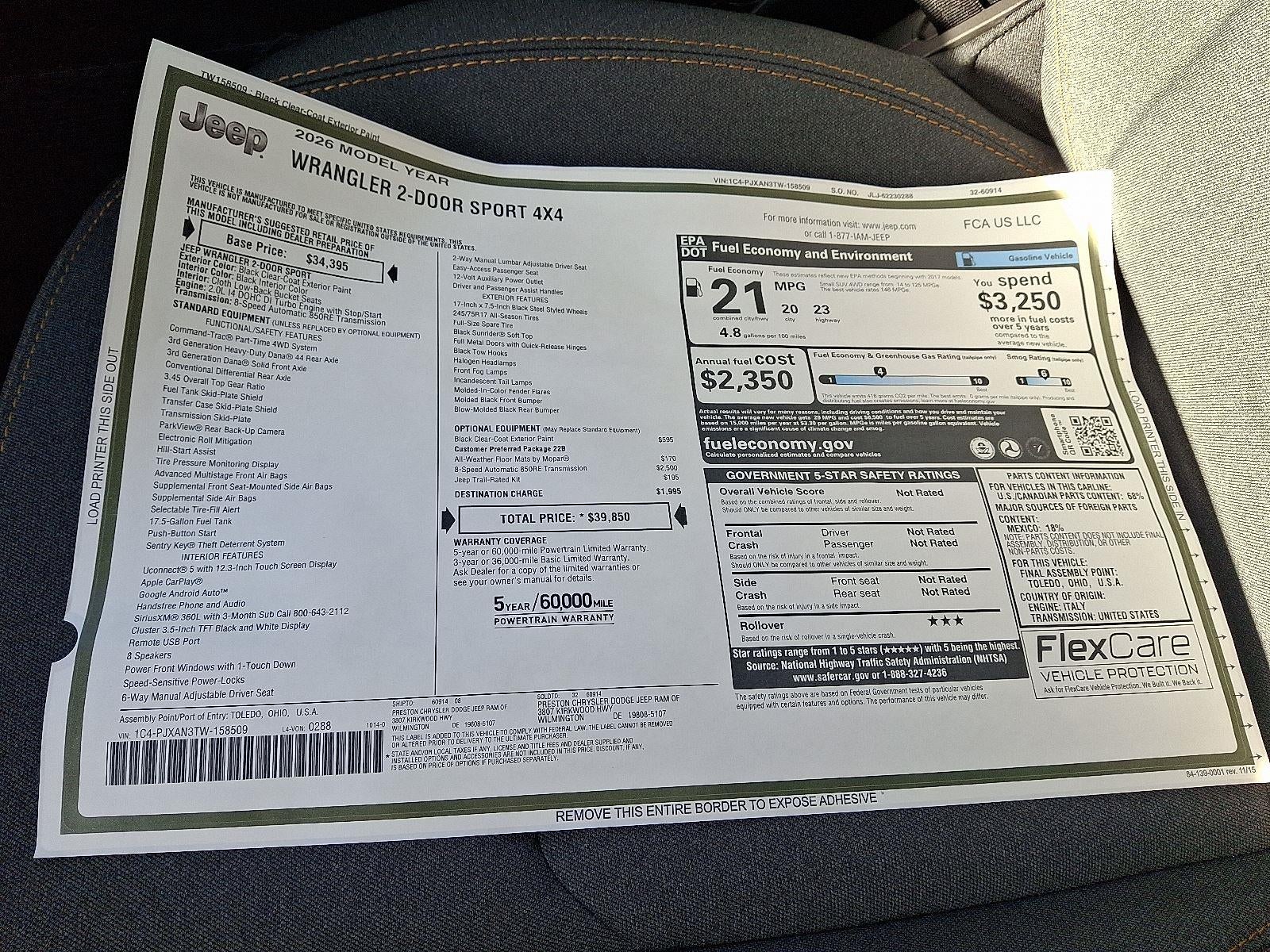 2026 Jeep Wrangler Sport