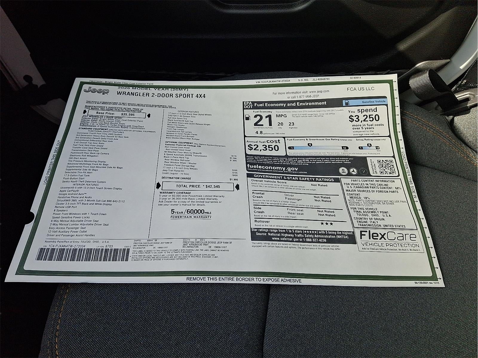 2026 Jeep Wrangler Sport