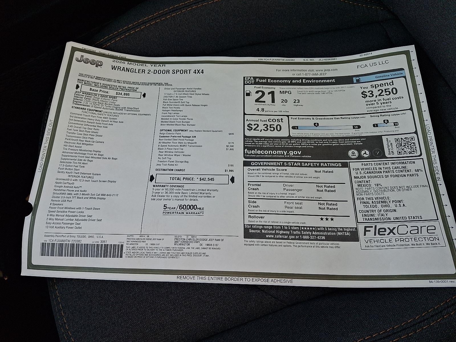 2026 Jeep Wrangler Sport