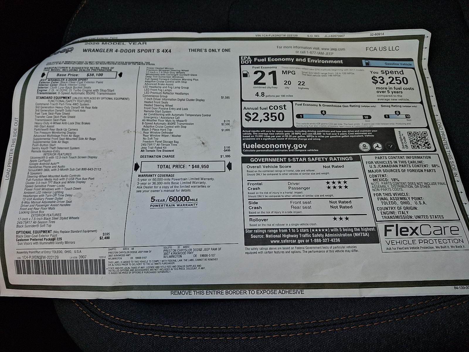 2026 Jeep Wrangler Sport S