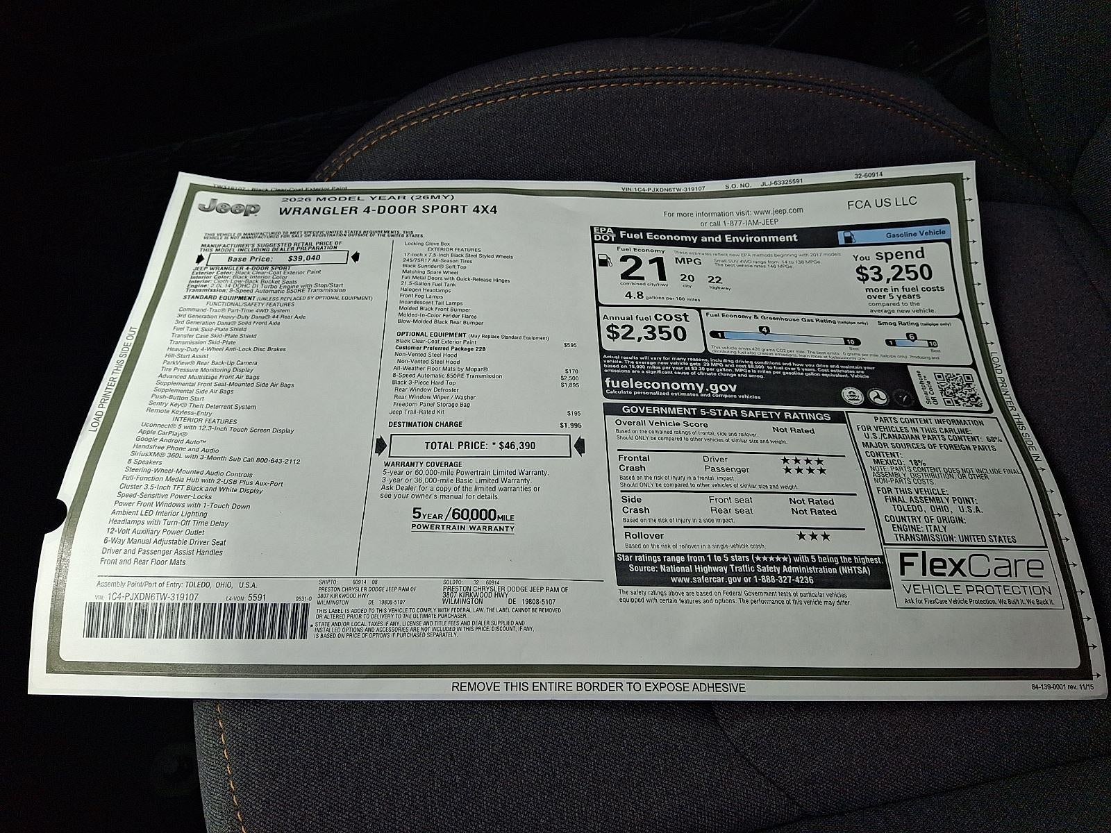 2026 Jeep Wrangler Sport