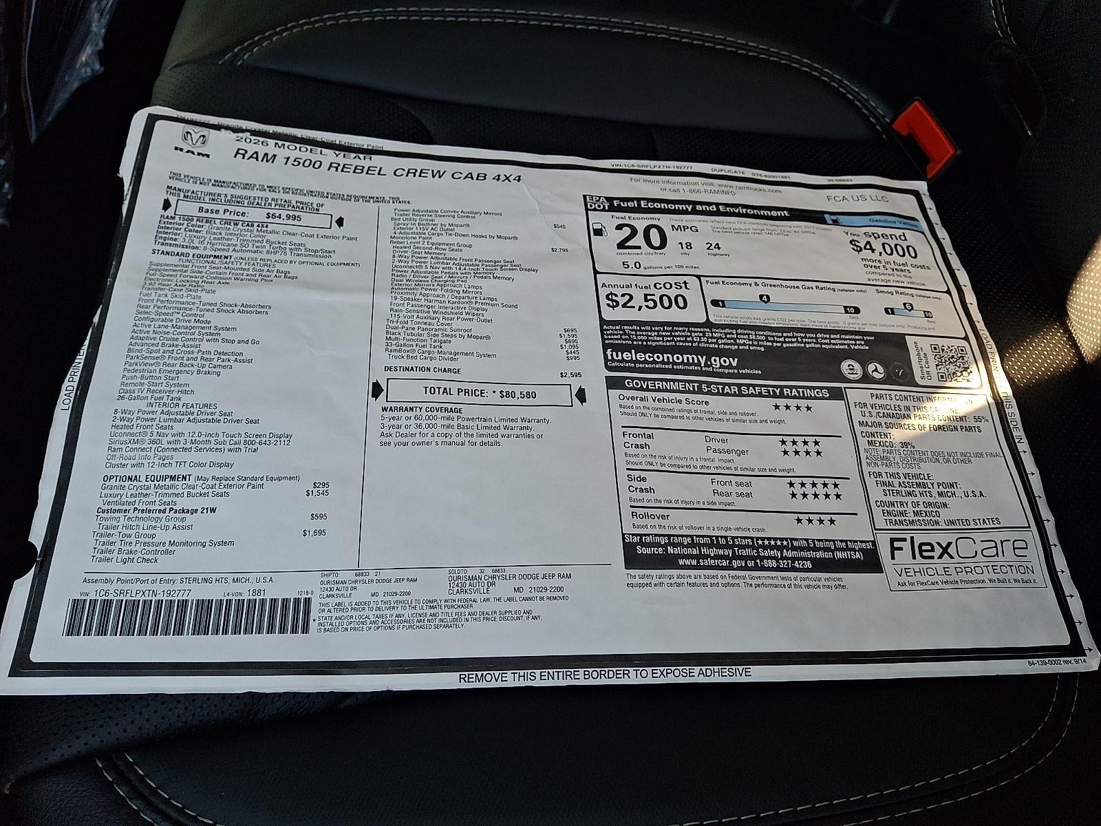 2026 RAM 1500 Rebel