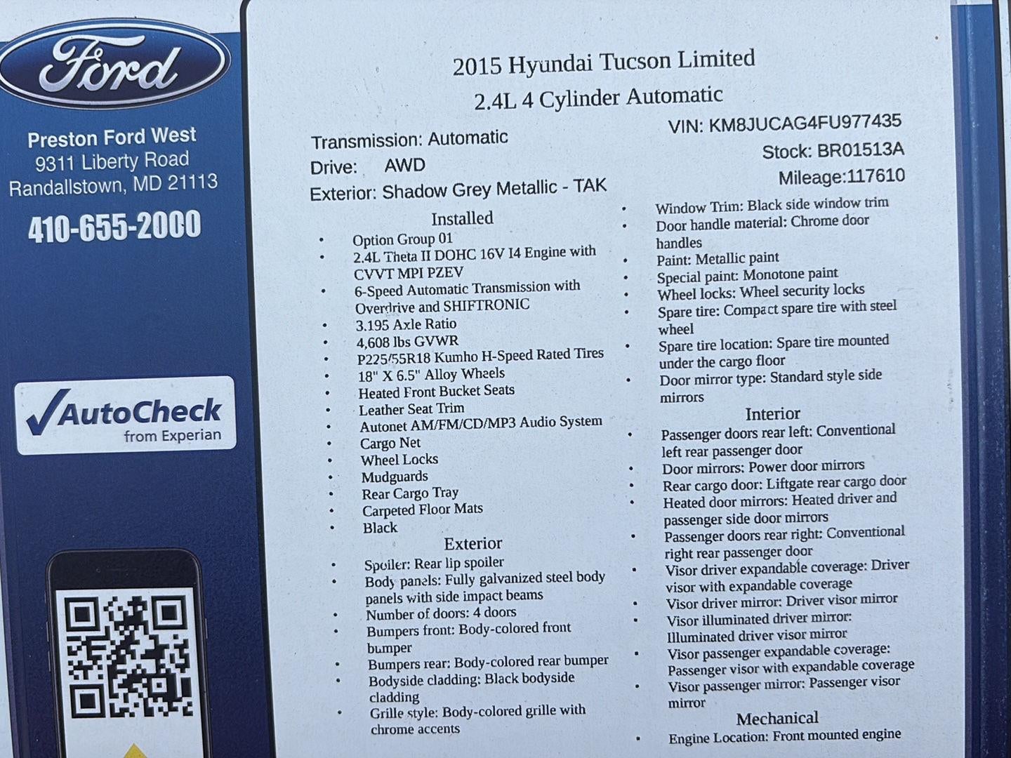 2015 Hyundai Tucson Limited