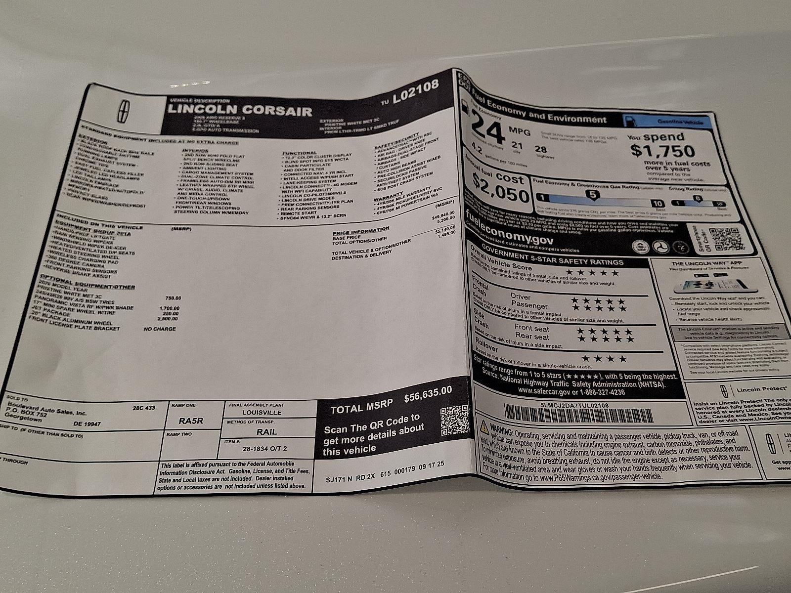 2026 Lincoln Corsair Reserve