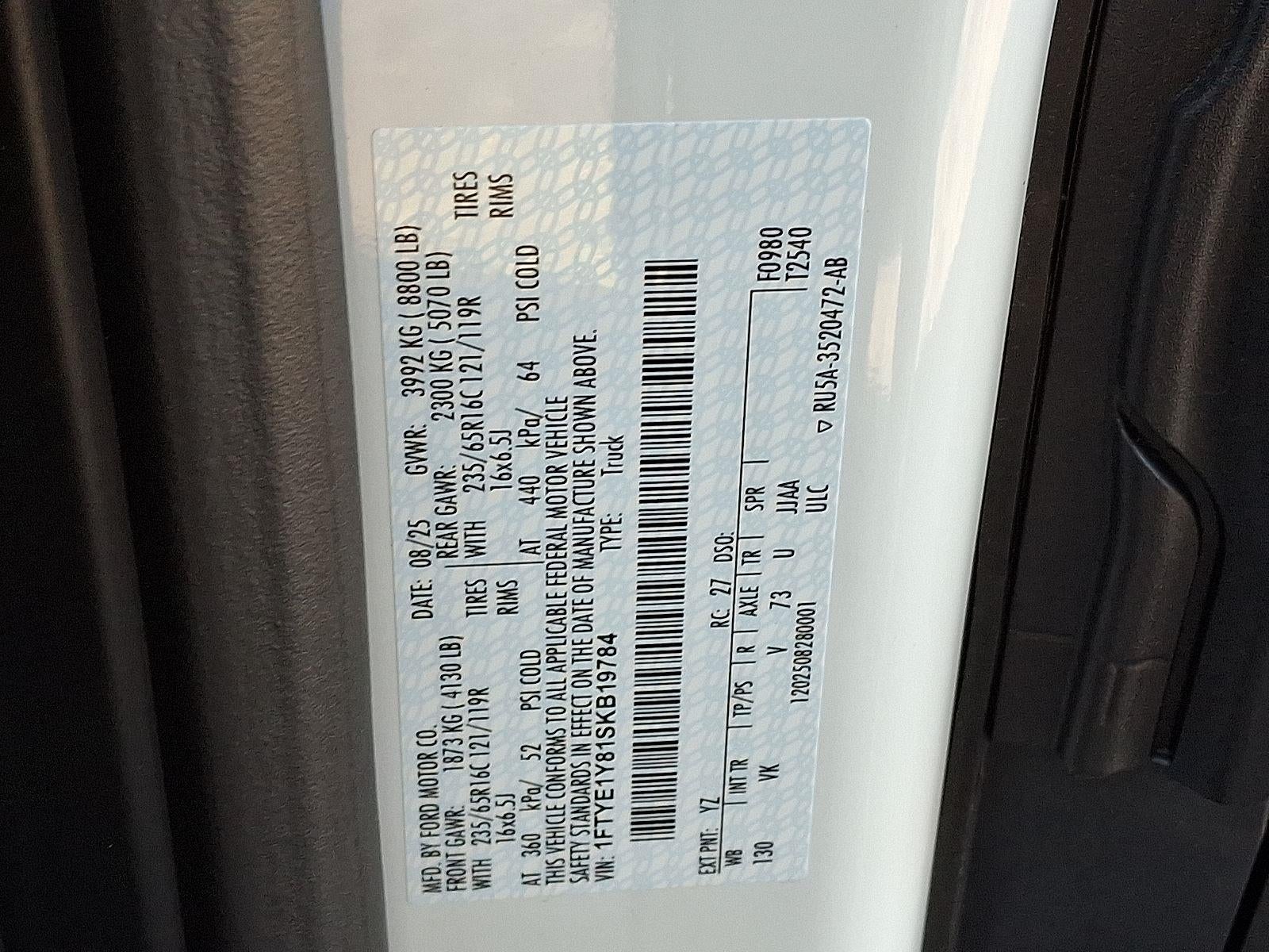 2025 Ford Transit Cargo Van LR 130" WB