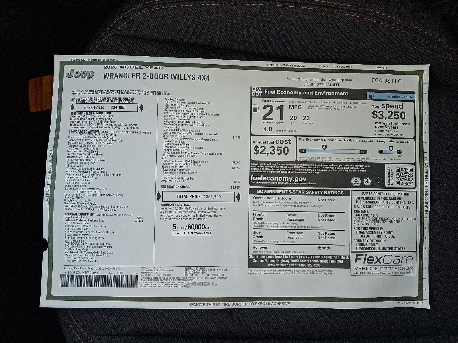 2026 Jeep Wrangler Willys