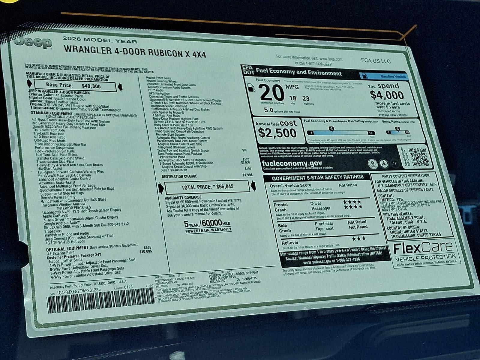 2026 Jeep Wrangler Rubicon X