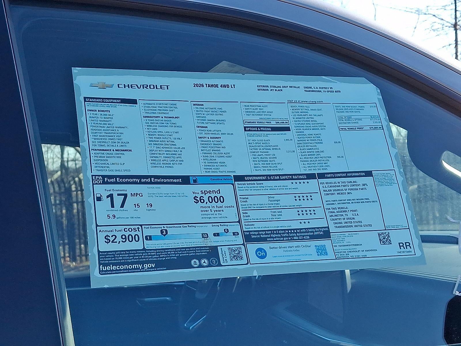 2026 Chevrolet Tahoe LT