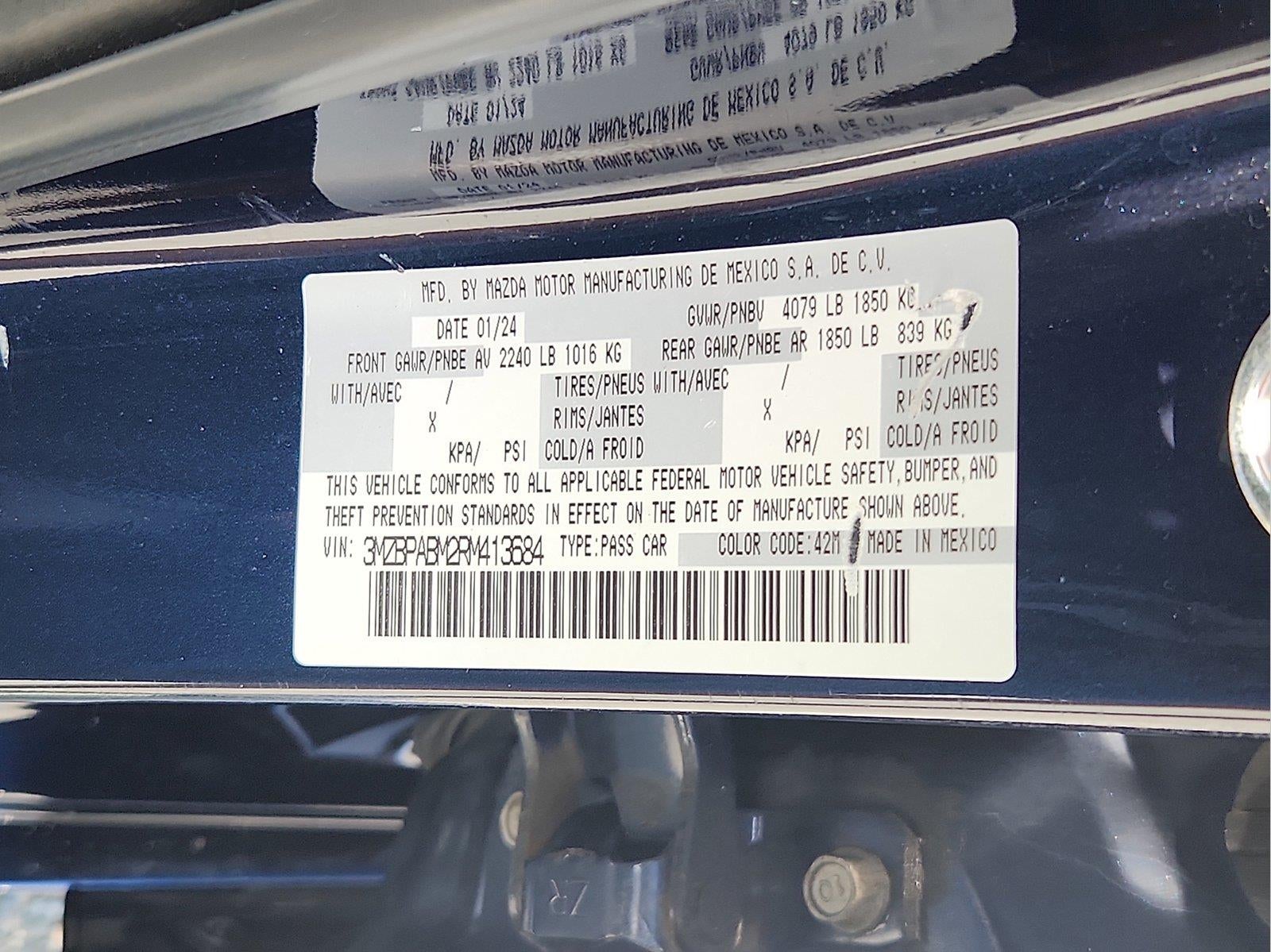 2024 Mazda Mazda3 Sedan 2.5 S Select Sport