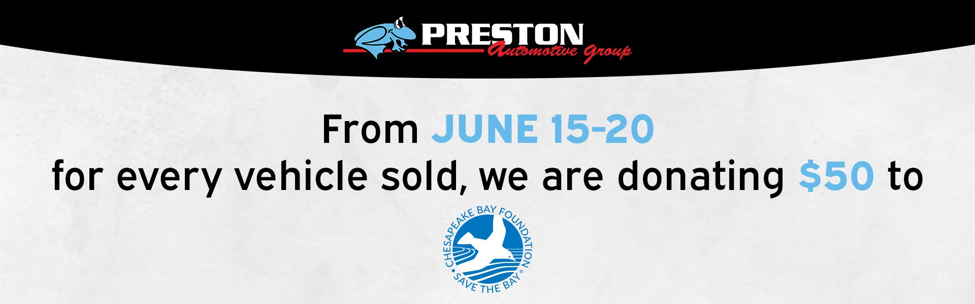 $50 Per Vehicle Sold Benefits Chesapeake Bay Foundation